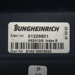 Jungheinrich 51226801 | Rij/hef/stuur regeling tbv ERE225 met klap platform AS2412IS index B software version 1.05 51263516  drive/lift/steering controller for ERE225 with foldable platform