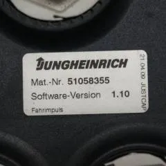 Jungheinrich 50314365 | Rij regeling Driving controller AS2412/3 Index I Sw 1,10 51058355 for ECE220 year 2009 sn. S10X00008096