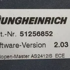 Jungheinrich 51226801 | Rij/hef/stuur regeling  drive/lift/steering controller AS2412 i S index A Sw 2,03 51256852 for ECE225XL year 2013 sn. S1AX00032855