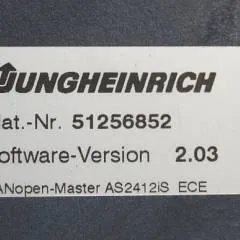 Jungheinrich 51226801 | Rij/hef/stuur regeling  drive/lift/steering controller AS2412 i S index A Sw 2,03 51256852 for ECE225XL year 2013 sn. S1AX00032845