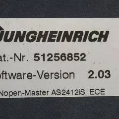 Jungheinrich 51226801 | Rij/hef/stuur regeling  drive/lift/steering controller AS2412 i S index A Sw 2,03 51256852 for ECE225XL year 2013