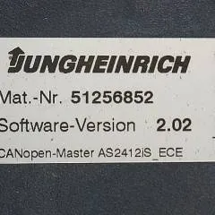 Jungheinrich 51226801 | Rij/hef/stuur regeling  drive/lift/steering controller AS2412 i S index A Sw 2,03 51256852 for ECE225XL year 2013