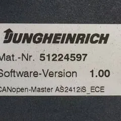 Jungheinrich 51116344 | Rij/hef/stuur regeling  drive/lift/steering controller AS2412 i S index A sn. S1AX00005006