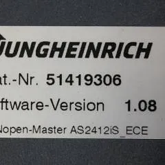 Jungheinrich 51226801 | Rij/hef/stuur regeling  drive/lift/steering controller AS2412 i S index B Sw 1,08 sn S1AX00095568 51419306 for ECD220 year 2016