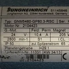 Jungheinrich 51145846 | Steeringmotor 24V type GNM5460 GP80,3 RSC Steering sensor  52037950 year 2013 motor nr. 2104423