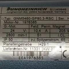 Jungheinrich 51145846 | Steeringmotor 24V type GNM5460 GP80,3 RSC Steering sensor  52037950 year 2011 motor nr. 1976385