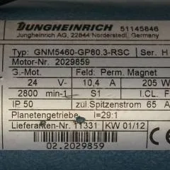 Jungheinrich 51145846 | Steeringmotor 24V type GNM5460 GP80,3 RSC Steering sensor  52037950 year 2012 motor nr. 2029859