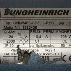 Jungheinrich 51145846 | Steeringmotor 24V type GNM5460 GP80,3 RSC Steering sensor  52037950 year 2010 motor nr. 1960436