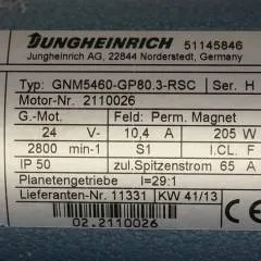 Jungheinrich 51145846 | Steeringmotor 24V type GNM5460 GP80,3 RSC Steering sensor  52037950 year 2013 motor nr. 2110026