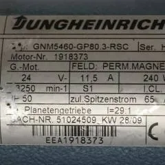Jungheinrich 51024509 | Steeringmotor 24V type GNM5460-GP80,3 RSC Steering sensor 52037950 year 2009 motor nr. 1918373