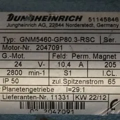 Jungheinrich 51145846 | Steeringmotor 24V type GNM5460 GP80,3 RSC Steering sensor  52037950 year 2012 motor nr. 2047091
