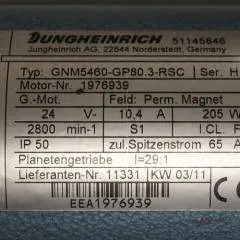 Jungheinrich 51145846 | Steeringmotor 24V type GNM5460 GP80,3 RSC Steering sensor  52037950 year 2011 motor nr. 1976939