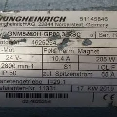 Jungheinrich 51145846 | Steeringmotor 24V type GNM5460 GP80,3 RSC Steering sensor  52037950 year 2019 motor nr. 4625254