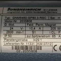 Jungheinrich 51145846 | Steeringmotor 24V type GNM5460 GP80,3 RSC Steering sensor  52037950 year 2012 motor nr. 2035808