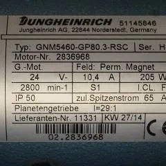 Jungheinrich 51145846 | Steeringmotor 24V type GNM5460 GP80,3 RSC Steering sensor  52037950 year 2014 motor nr. 2836968