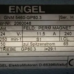 Jungheinrich 51145846 | Steeringmotor 24V type GNM5460 GP80,3 RSC Steering sensor  52037950 year 2012 motor nr. 2060048