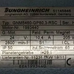 Jungheinrich 51145846 | Steeringmotor 24V type GNM5460 GP80,3 RSC Steering sensor  52037950 year 2011 motor nr. 1993440