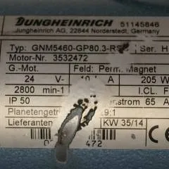 Jungheinrich 51145846 | Steeringmotor 24V type GNM5460 GP80,3 RSC Steering sensor  52037950 year 2014 motor nr. 3532472