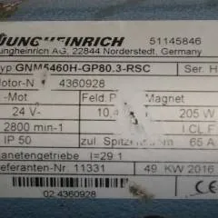 Jungheinrich 51145846 | Steeringmotor 24V type GNM5460 GP80,3 RSC Steering sensor  52037950 year 2016 motor nr. 4360928