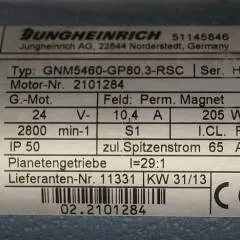 Jungheinrich 51145846 | Steeringmotor 24V type GNM5460 GP80,3 RSC Steering sensor  52037950 year 2013 motor nr. 2101284