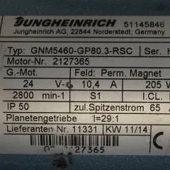 Jungheinrich 51145846 | Steeringmotor 24V type GNM5460 GP80,3 RSC Steering sensor  52037950 year 2014 motor nr. 2127365