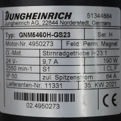 Jungheinrich 51344884 | Steering motor 24V type GNM5460H-GS23 sn 4950273