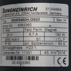 Jungheinrich 51344884 | Steering motor 24V type GNM5460H-GS23 sn 4363360