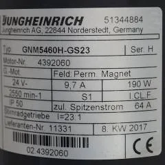 Jungheinrich 51344884 | Steering motor 24V type GNM5460H-GS23 sn 4392060