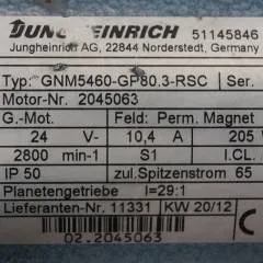 Jungheinrich 51145846 | Steering motor 24V type GNM5460-GP80.3 sn 2045063