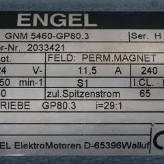 Jungheinrich 51145846 | Steering motor 24V type GNM5460-GP80.3 sn 2033421