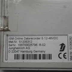 Jungheinrich 51208312 | ISM online data recorder S 12-48 VDC 51308292 Sw. 03.00 sn. 109700025796 R-02