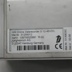 Jungheinrich 51208312 | ISM online data recorder S 12-48 VDC 51308292 Sw. 03.00 sn. 109700025891 R-02