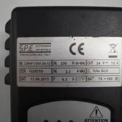 SPE unknown | battery charger 24V12A type CBHF1-SM24-12 IUIA Acd battery 70-160Ah