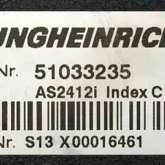 Jungheinrich 51033235 | Rij regeling Drive controller AS2412i index C Sw. 1,05 51092751 SW 2,02 51067231 from ERE225 year 2011 sn. S13X00016461