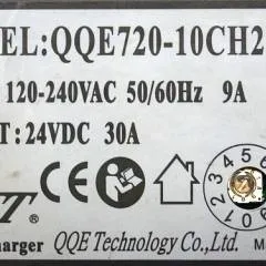 Jungheinrich 51556786 | Charger QQE720-10CH27-C-1 output 24VDC30A input 120-240Vac 50/60Hz 9A sn. 21290224