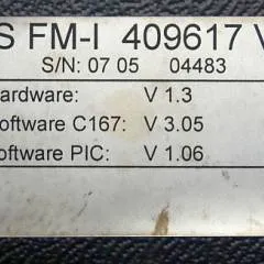 Still 409617 | LAS FM-I HW V2.3 Sw. C167 V3.05 Sw PIC V1.06 sn. 070504483 from FM20i year 2007