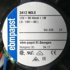 Jungheinrich 51407815 | EBM Papst 3412 NGLE 12v DC 90mA 1,1W