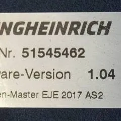 Jungheinrich 51204908 | Controller AS2405 i S Index A 51545462 Sw 1,04 sn. S1HX00012032 from EJE C20 2018