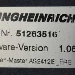 Jungheinrich 51226801 | Rij/hef/stuur regeling  drive/lift/steering controller AS2412 i S index B Sw 1,06 51263516 sn. S1AX00086622 from ERE225 fixed platform year 2016