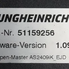 Jungheinrich 51037594 | Rij/hef regeling Drive/lift controller AS2409 i k index B Sw. 1,09 51159256 sn. S12X00069862 from EJE220