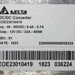 Delta EOE2310419 | DC/DC Converter 48-80VDC 9.4A-5.7A output 12VDC/33A/400W Rev 01 Date 1823 sn. 2200000000000000036224 from still FMX14N year 2018 also Linde OEM nr 7917401115