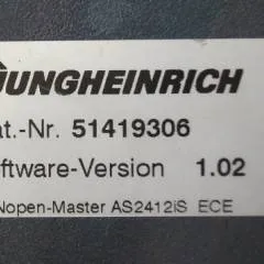 Jungheinrich 51226801 | Rij/hef/stuur regeling  drive/lift/steering controller AS2412 i S index B Sw. 1,02 51419306 sn. S1AX00071328 from ECE225 year 2015