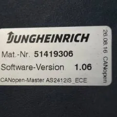 Jungheinrich 51226801 | Rij/hef/stuur regeling  drive/lift/steering controller AS2412 i S index B Sw. 1,06 51419306 sn. S1AX00087932 from ECE225 year 2015