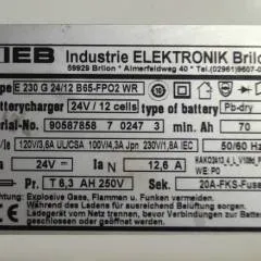 IEB 90587858 | IEB charger E230 G 24/12 B65-FP02 WR 24V12,6A 220V 50/60Hz from B650/07 year 2015 sn. 90587858 70247 3