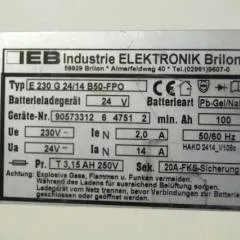 IEB 90573312 | IEB charger E230 G 24/14 B50-FP0 W 220V 50/60Hz from B650/07 year 2015 sn. 90573312 6 4751 2