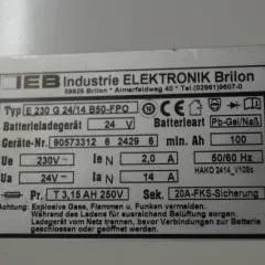IEB 90573312 | IEB charger E230 G 24/14 B50-FP0 W 220V 50/60Hz from B650/07 year 2015 sn. 90573312 6 2429 6