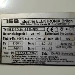 IEB 90573312 | IEB charger E230 G 24/14 B50-FP0 W 220V 50/60Hz from B650/07 year 2015 sn. 90573312 6 4746 2