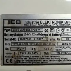 IEB 90587858 | IEB charger E230 G 24/12 B65-FP02 WR 24V12,6A 220V 50/60Hz from B650/07 year 2015 sn. 90587858 7 3987 1