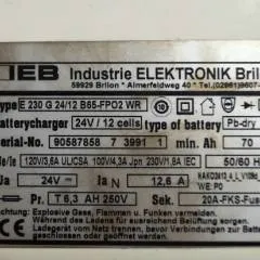IEB 90587858 | IEB charger E230 G 24/12 B65-FP02 WR 24V12,6A 220V 50/60Hz from B650/07 year 2015 sn. 90587858 7 3991 1