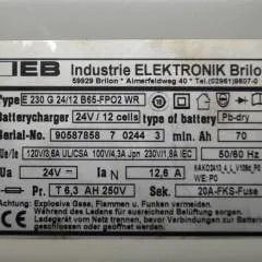 IEB 90587858 | IEB charger E230 G 24/12 B65-FP02 WR 24V12,6A 220V 50/60Hz from B650/07 year 2015 sn. 90587858 7 0244 3